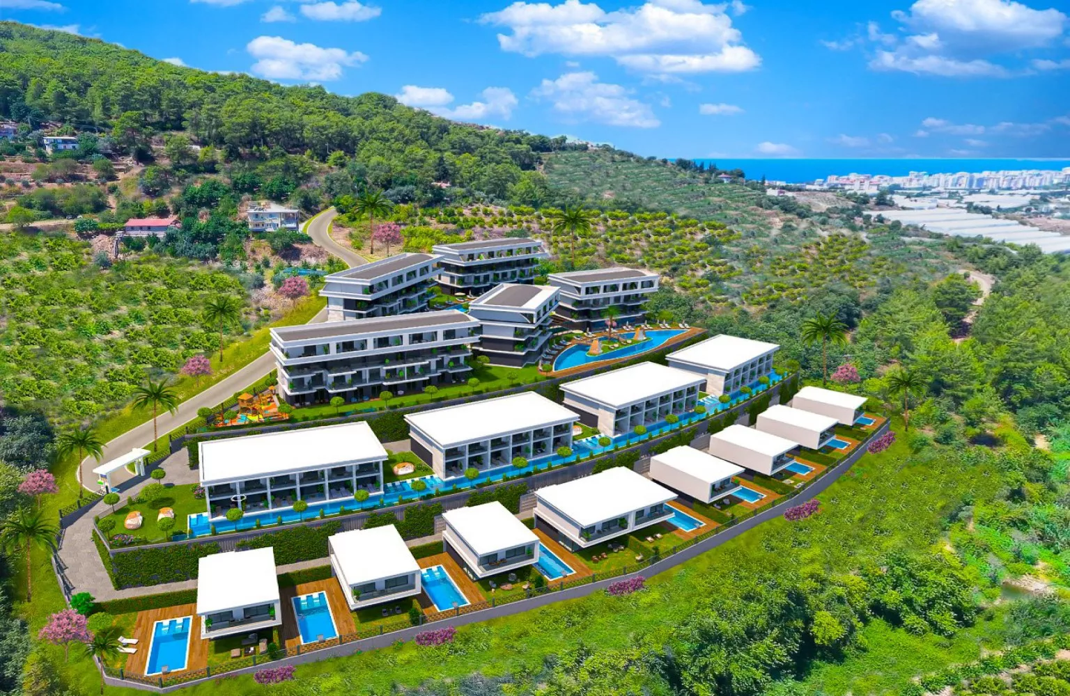 Vatandaşlığa uygun manzaralı lüks villalar ve daireler