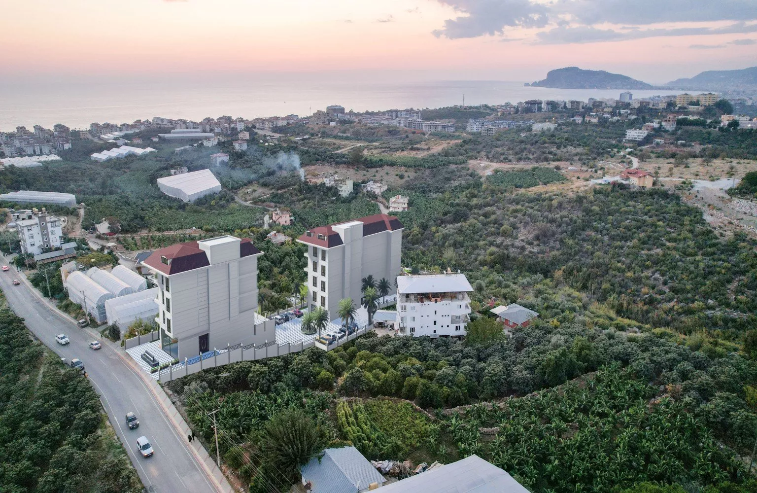 Kestelde satılık deniz manzaralı lüks daireler