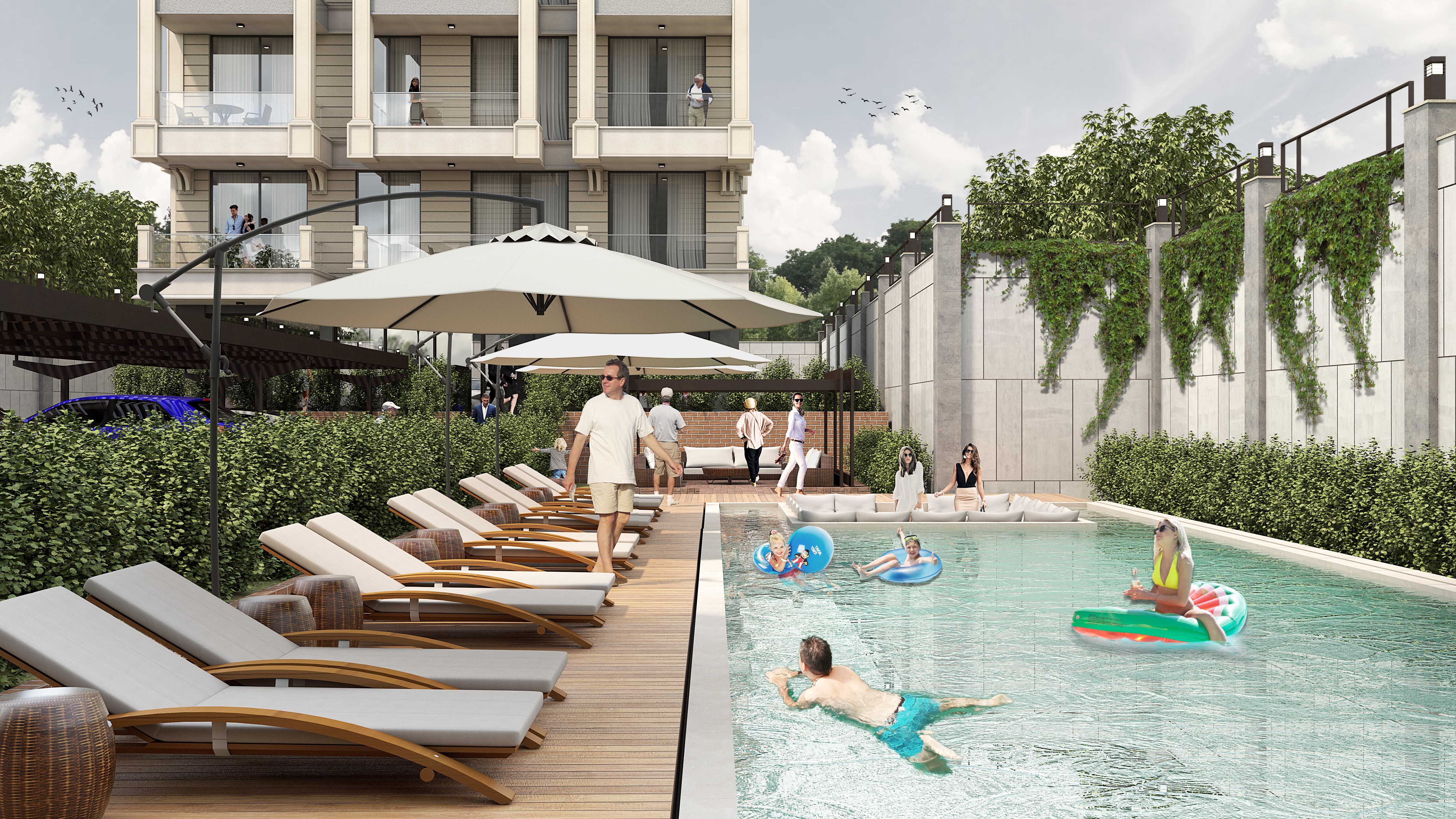 Neue Wohnungen 250 Meter vom Meer entfernt in Kestel-Alanya.