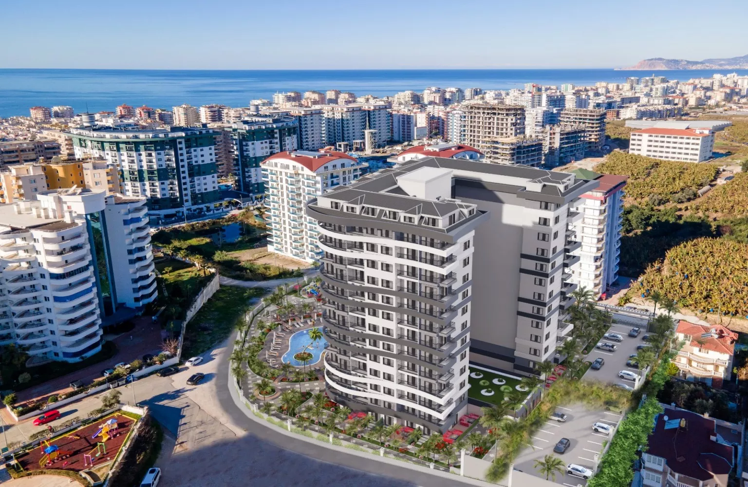 Alanya Mahmutlar'da Lüks Konut Sitesinde Satılık Daireler