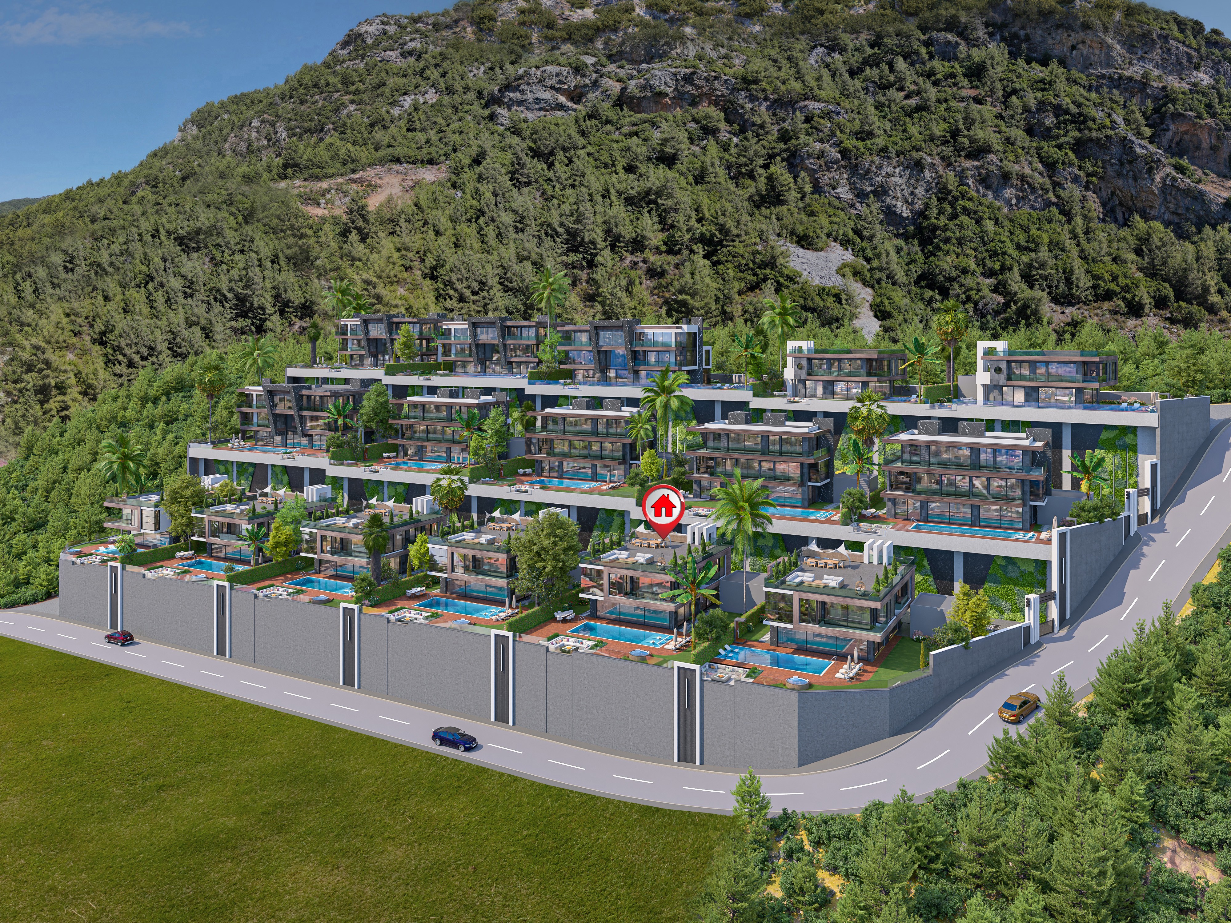 Luxury 3+1 Prada Villa with Sea Views for Sale in Alanya