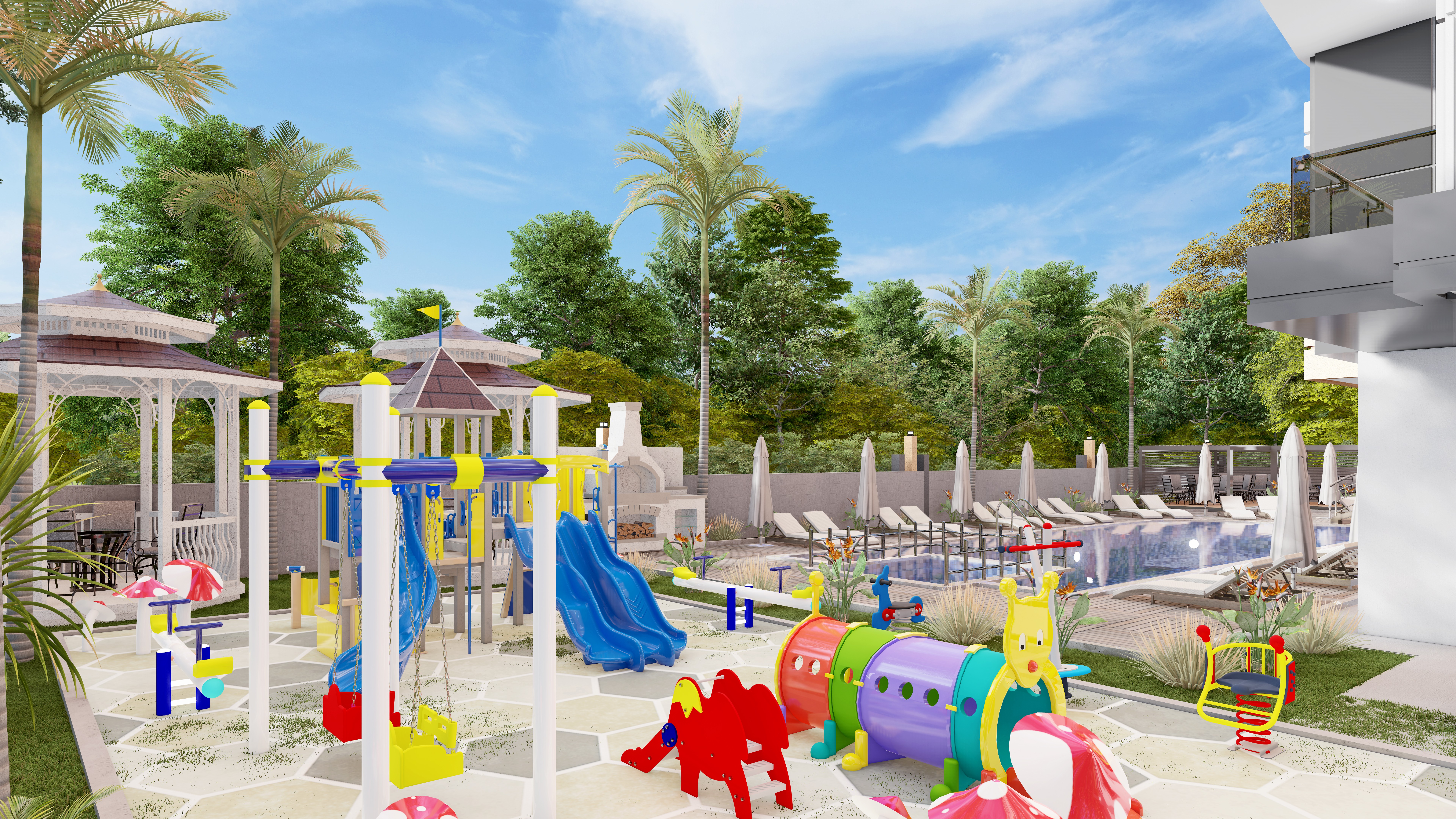 Satılık 1+1 Daire, Alanya Mahmutlar’da Havuz ve Spa Olanaklı