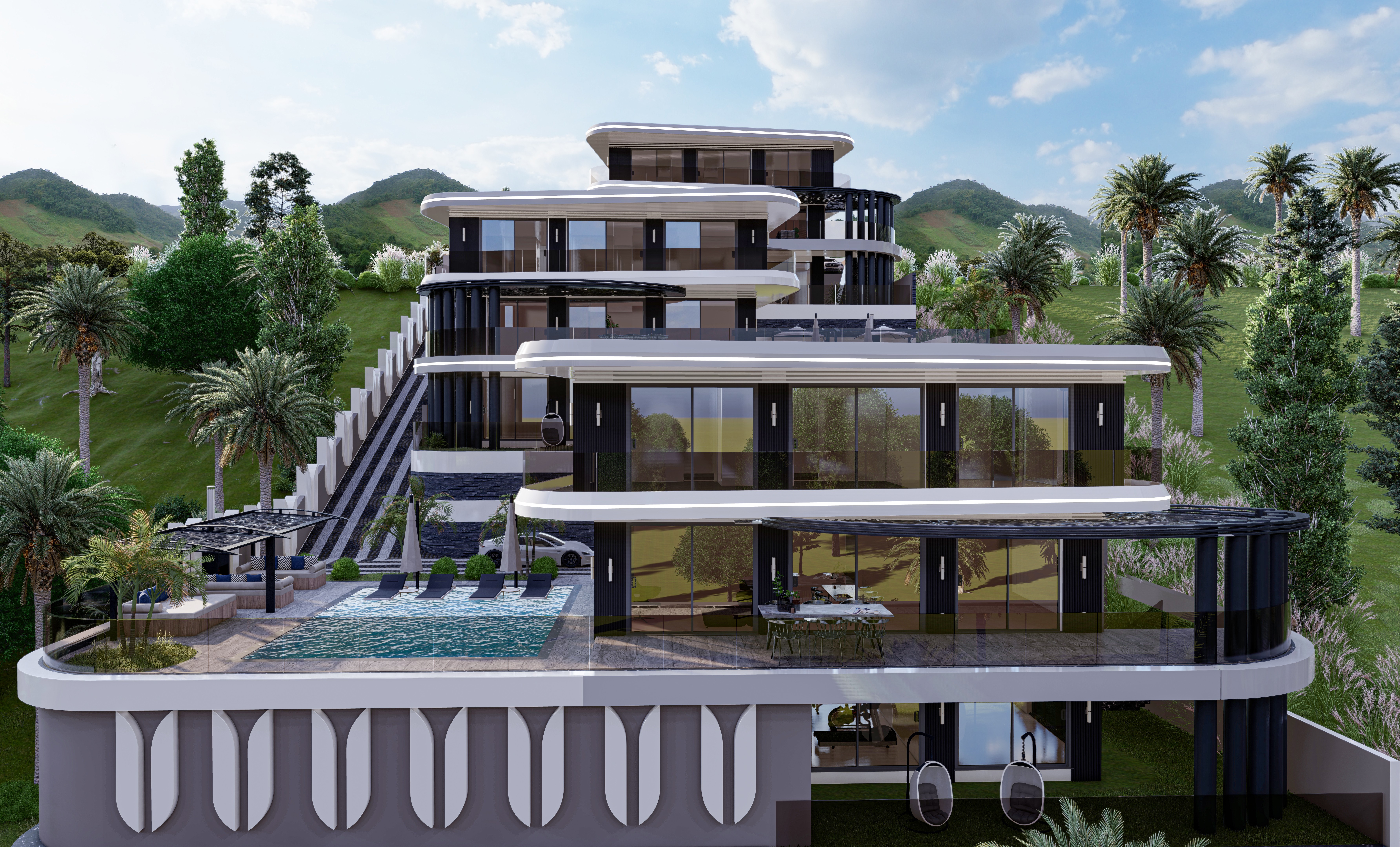 Detached Villa for Sale in Tepe Alanya with Facilities