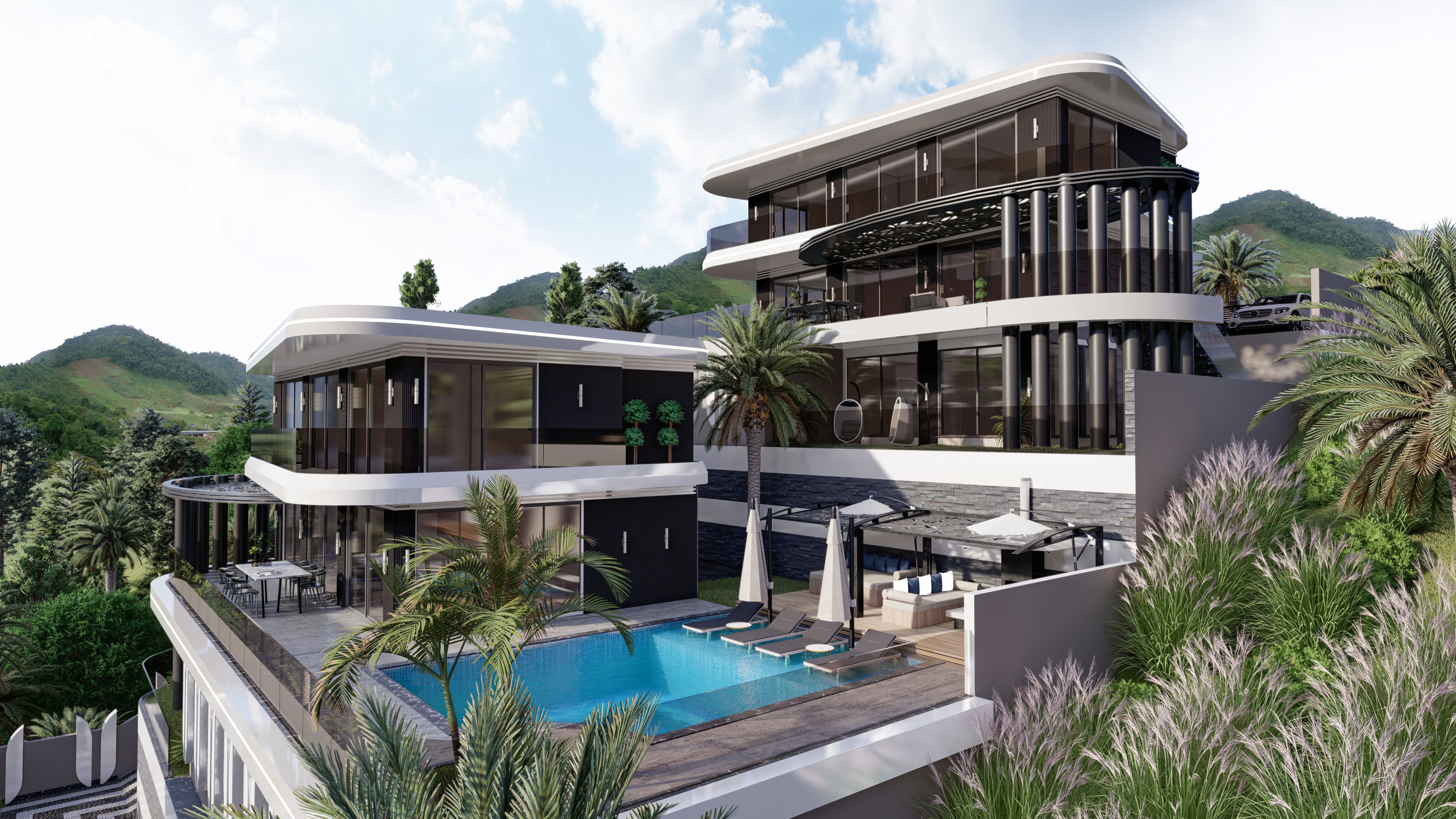 Detached Villa for Sale in Tepe Alanya with Facilities