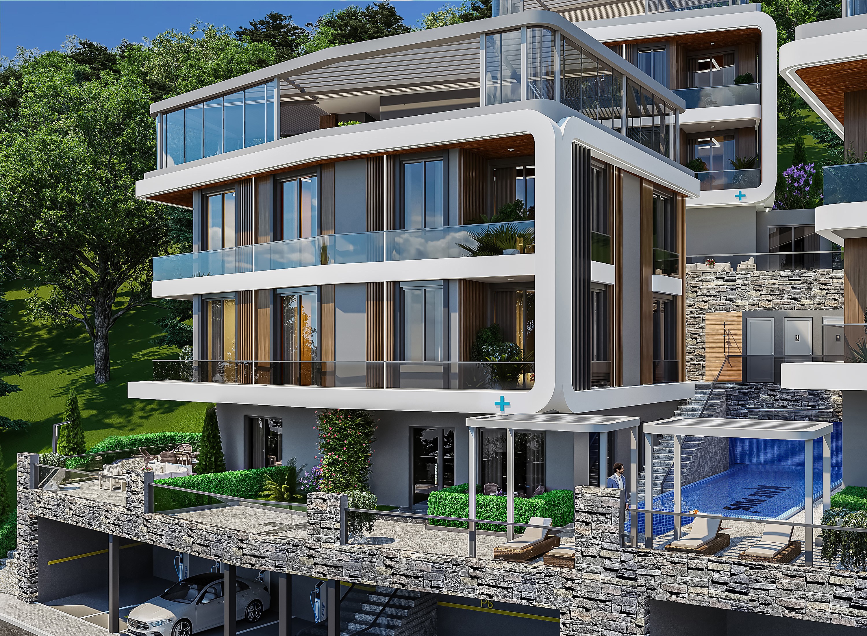 Plus Project Kale satılık bahçe ve teras dubleks daireler