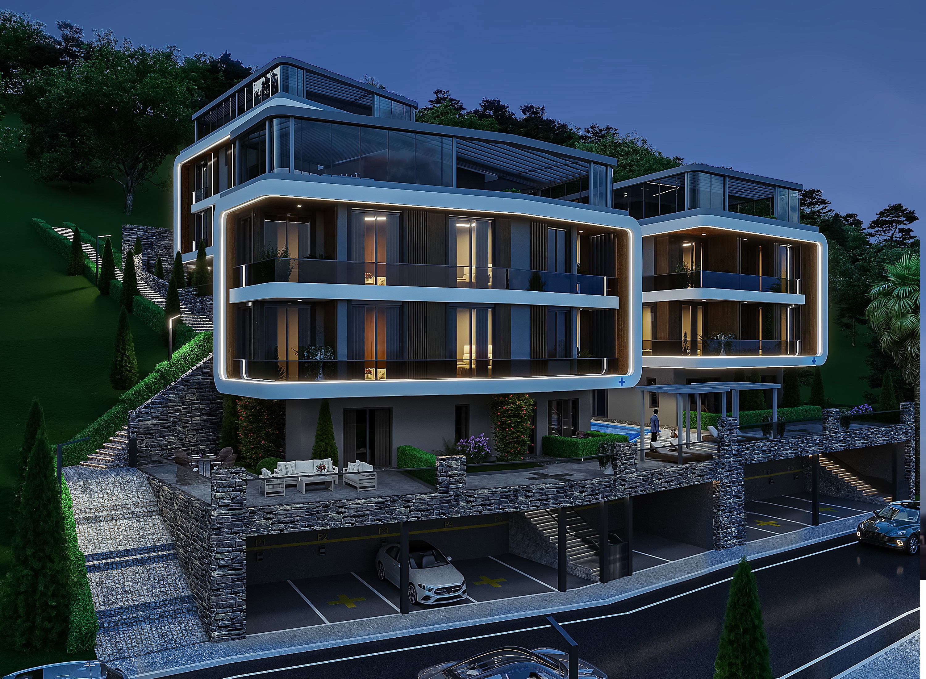 Plus Project Kale satılık bahçe ve teras dubleks daireler