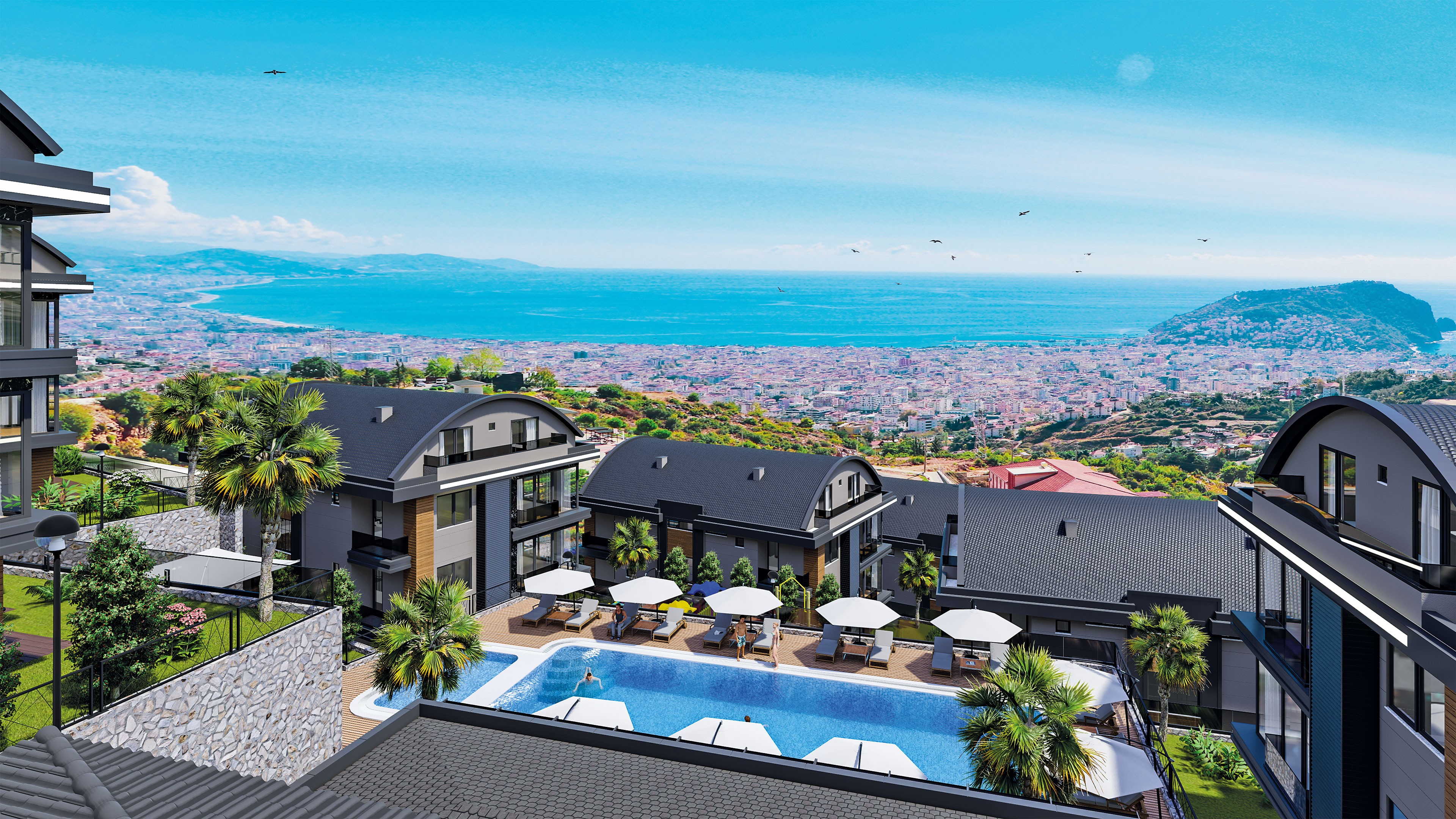 Alanya Tepe Garden Duplex Apartment for Sale - 4+1 Luxury