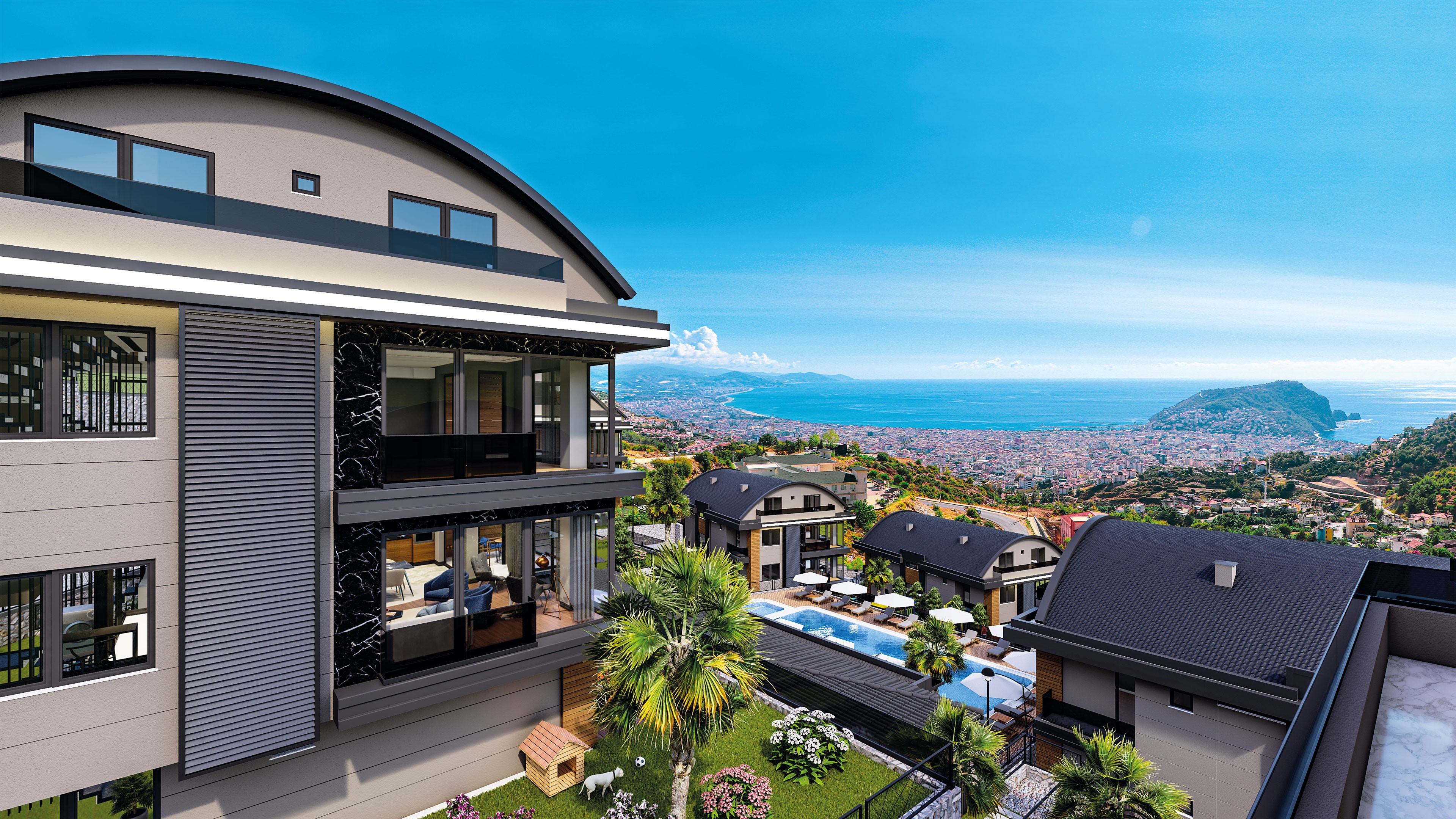 Alanya Tepe Garden Duplex Apartment for Sale - 4+1 Luxury