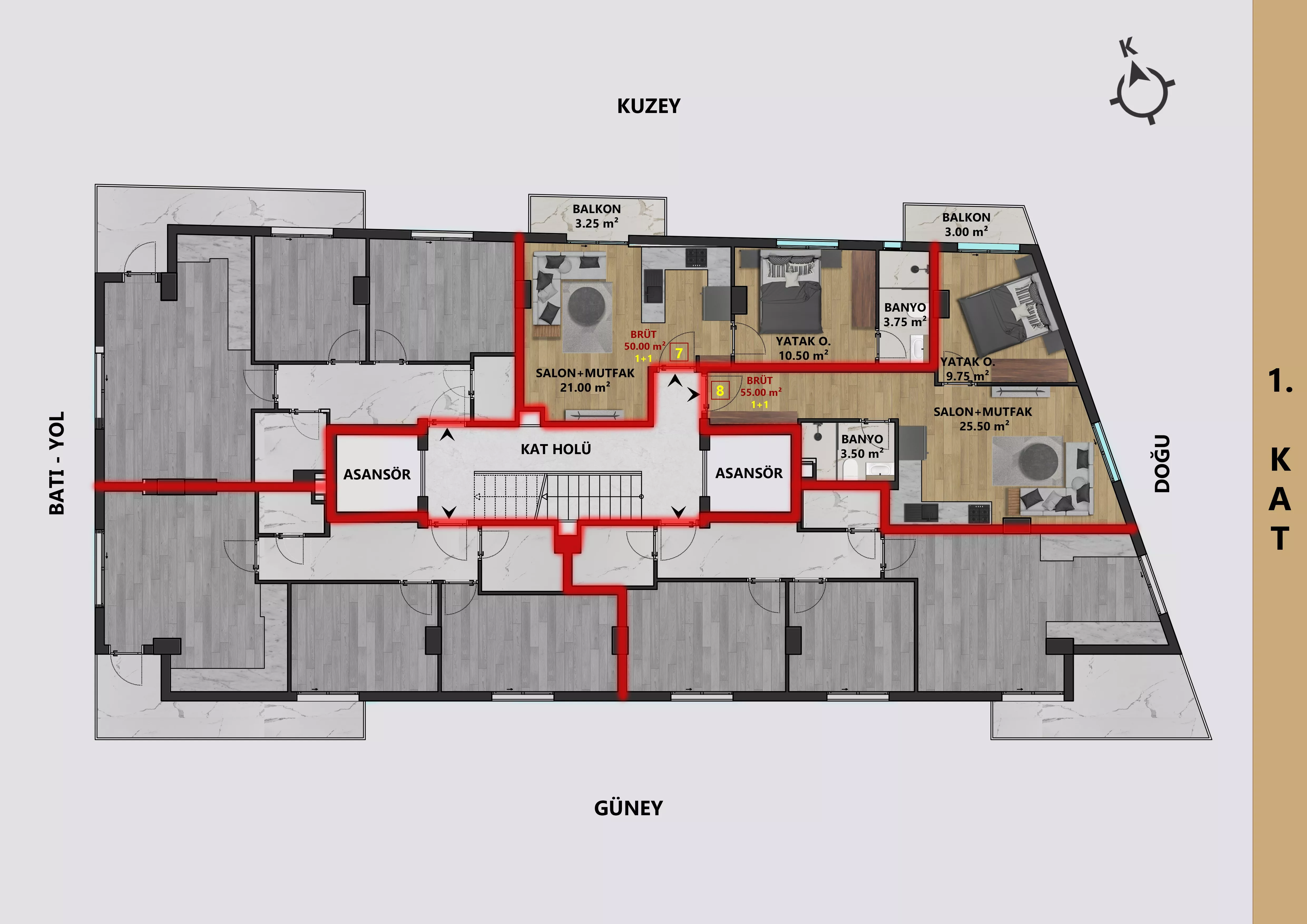 Moderne Wohnungen zum Verkauf in Antalya Muratpaşa