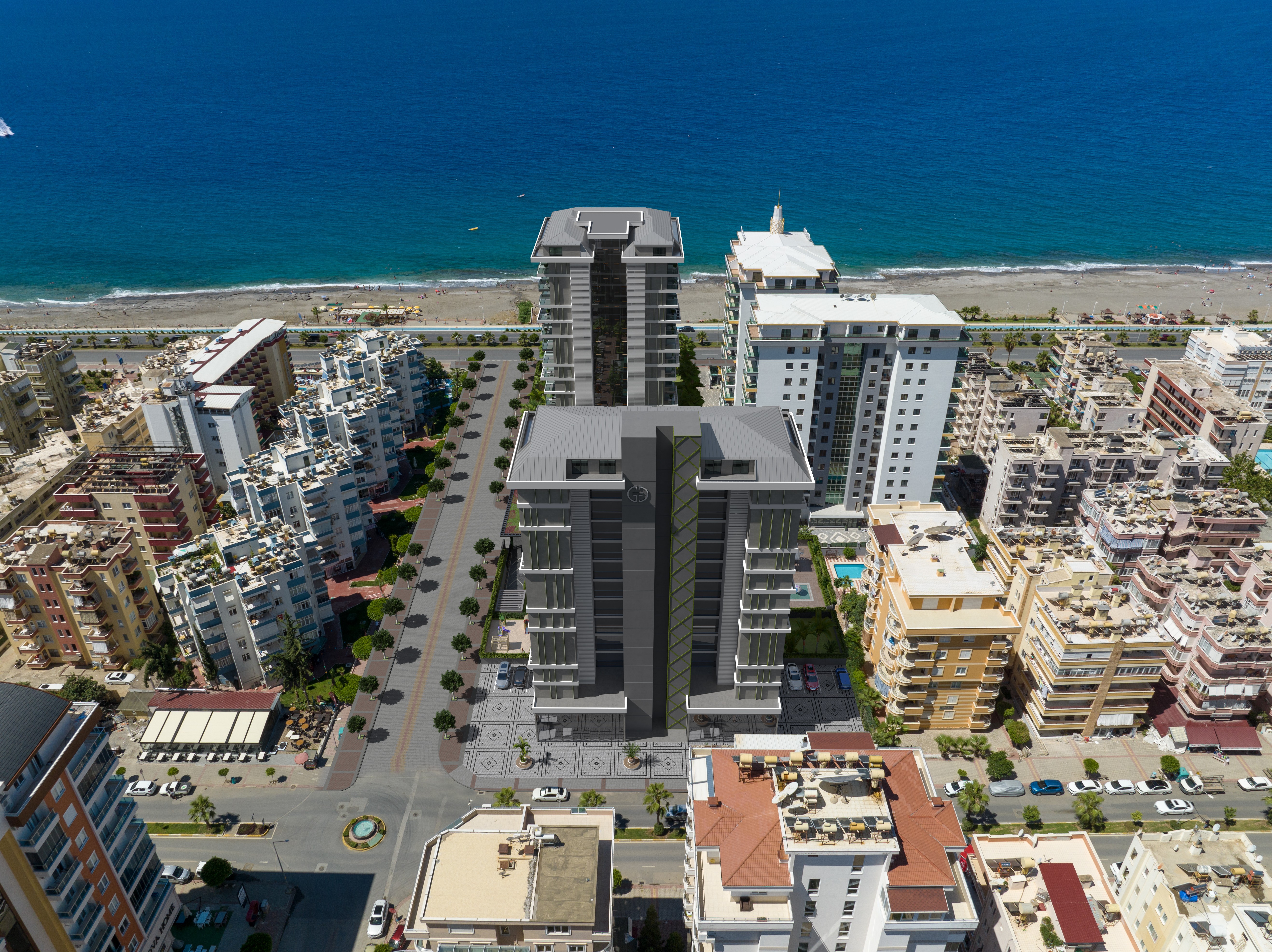 Квартира 1+1 в резиденции у моря в Алании Махмутлар