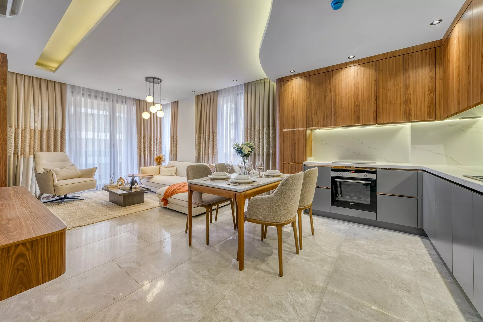 Просторная квартира 2+1 в Алании Тосмур, 245 метров до моря