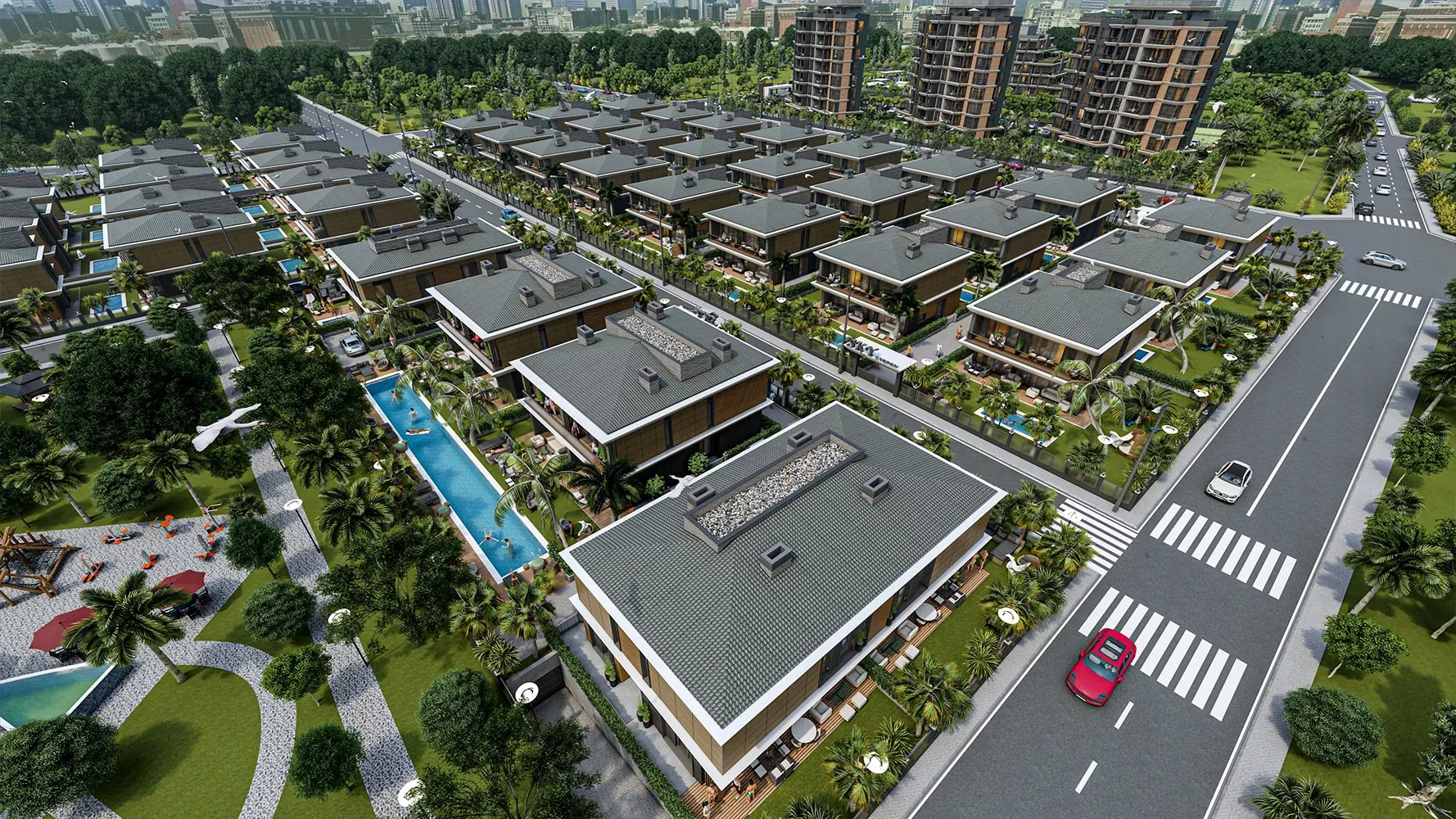 4+1 İkiz Villalar Sky Park Villa Sitesi - Muratpaşa, Antalya