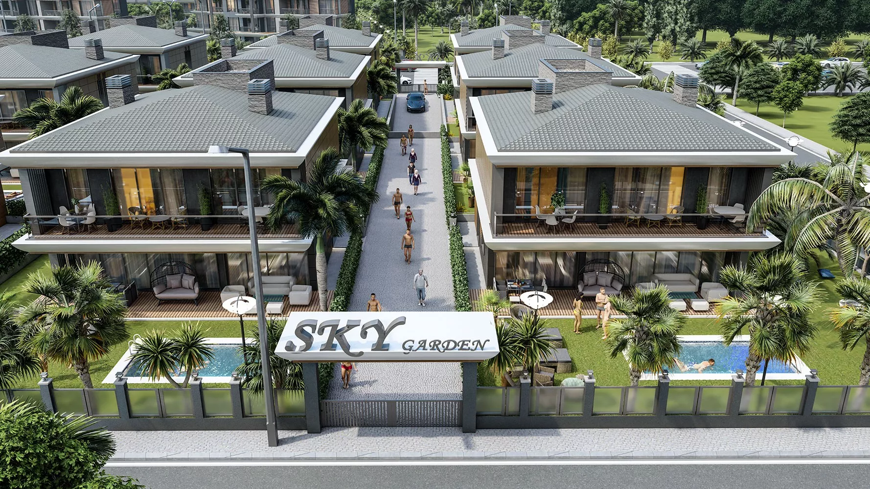 Sky Garden Villa Sitesi, Muratpaşa, Antalya – Lüks Villalar