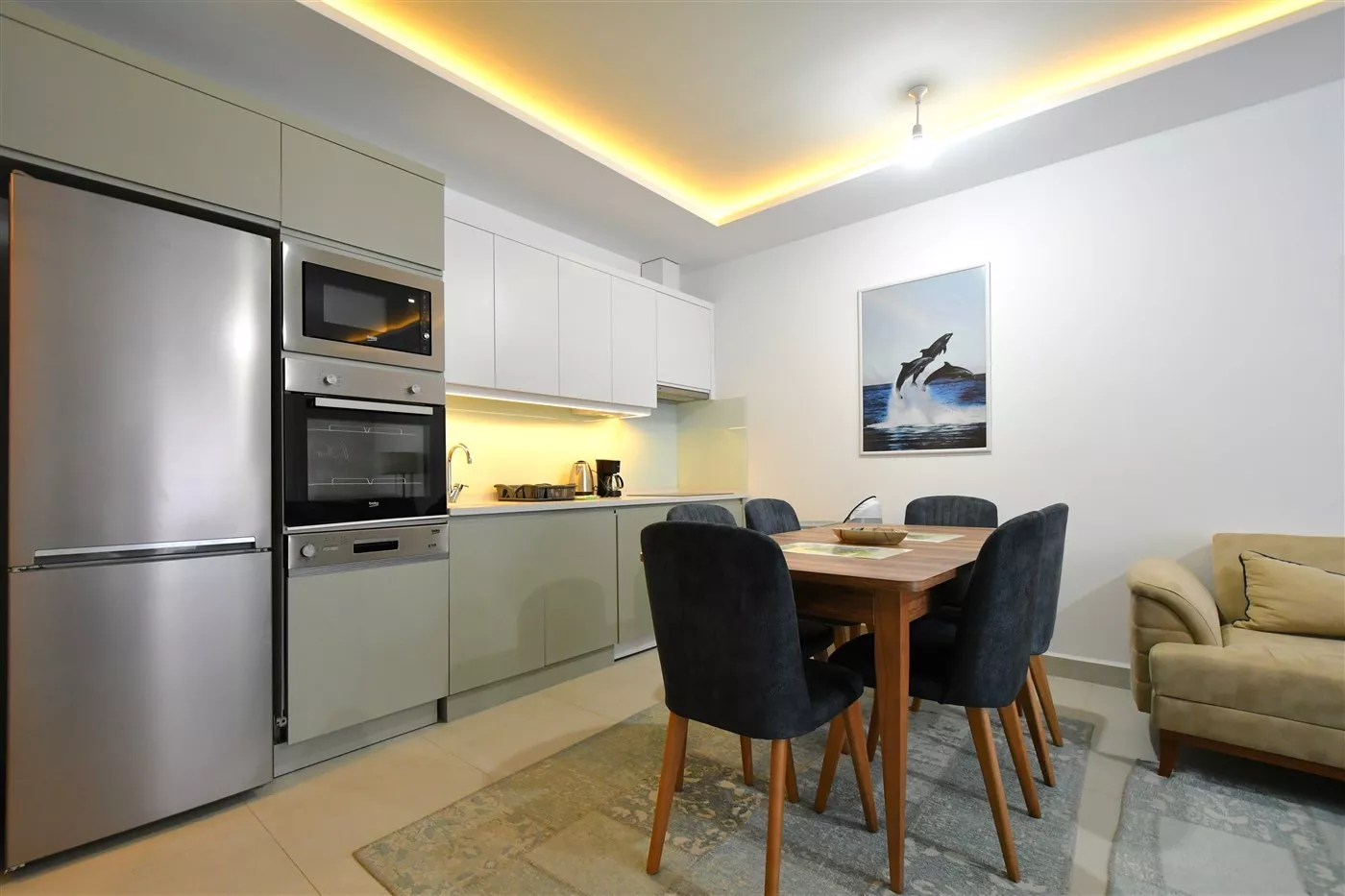 Eşyalı Denize Sıfır 1+1 Satılık Daire - Kestel Alanya