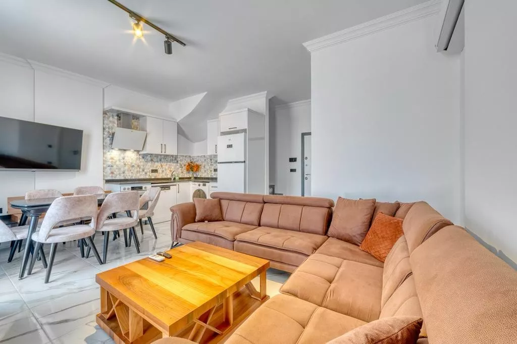 شقة دوبلكس مفروشة 3+1 بإطلالة على البحر والقلعة في ألانيا