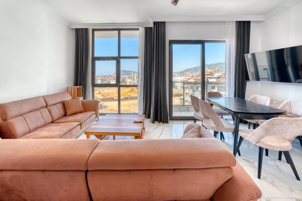 شقة دوبلكس مفروشة 3+1 بإطلالة على البحر والقلعة في ألانيا