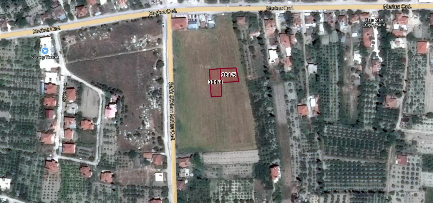 Antalya Korkuteli Yazır’da Satılık İki İmarlı Konut Arsası