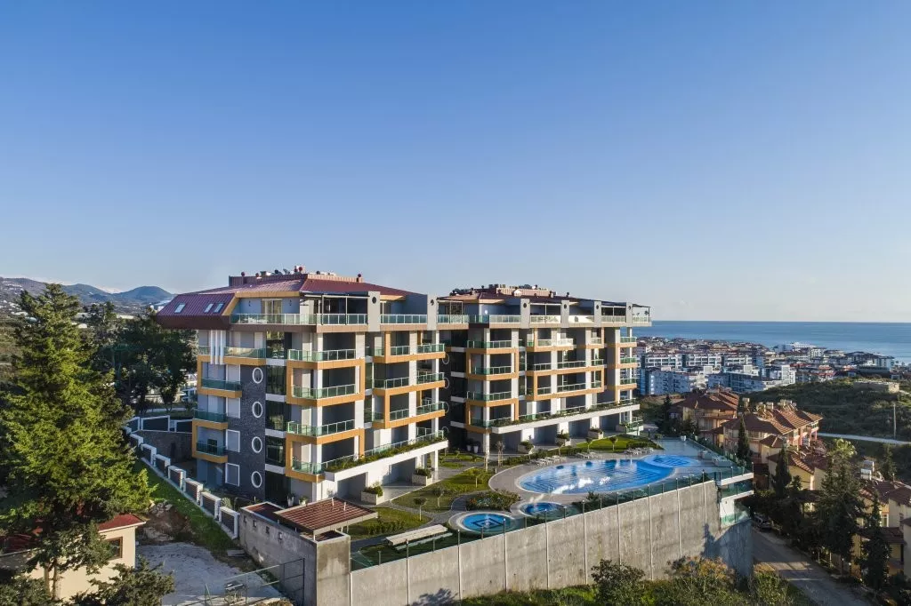 Voll möblierte 1+1 Wohnung mit Meerblick in Kestel, Alanya