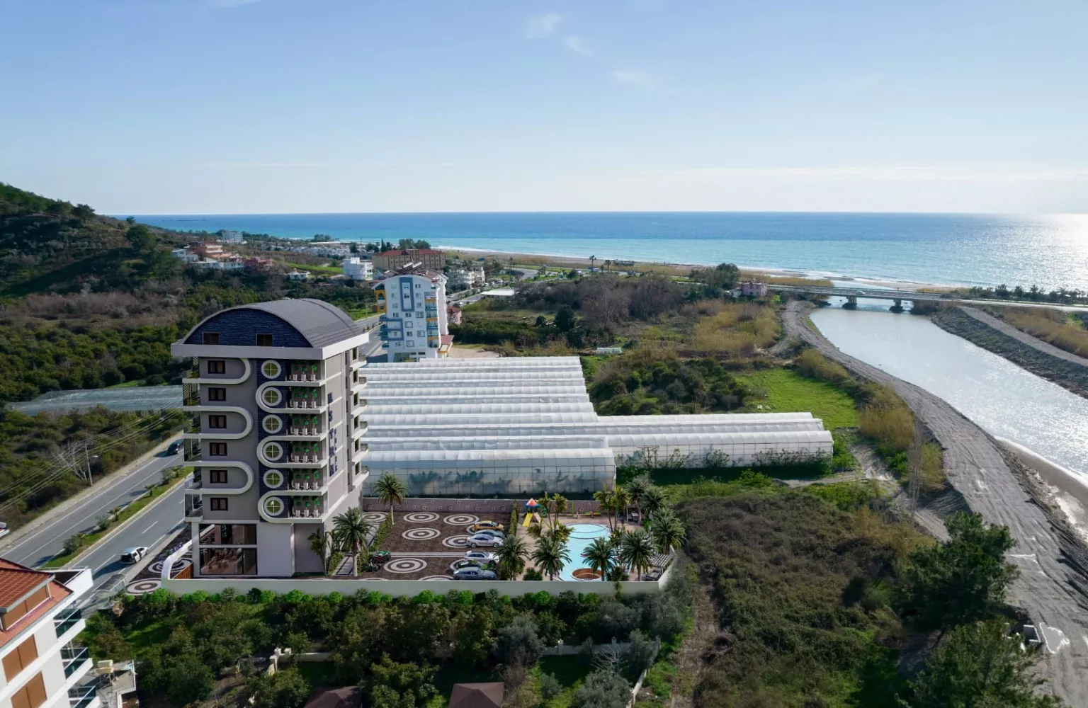 Plaja 400m Mesafede Satılık Sıfır 1+1 Daire Alanya Demirtaş