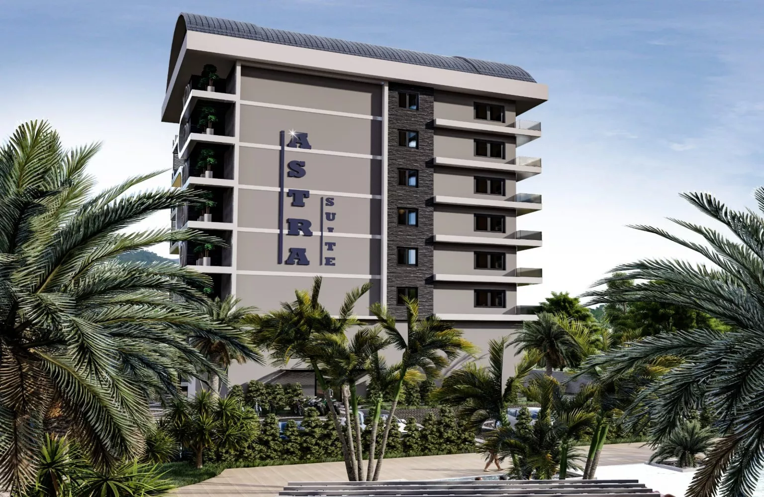 Plaja 400m Mesafede Satılık Sıfır 1+1 Daire Alanya Demirtaş