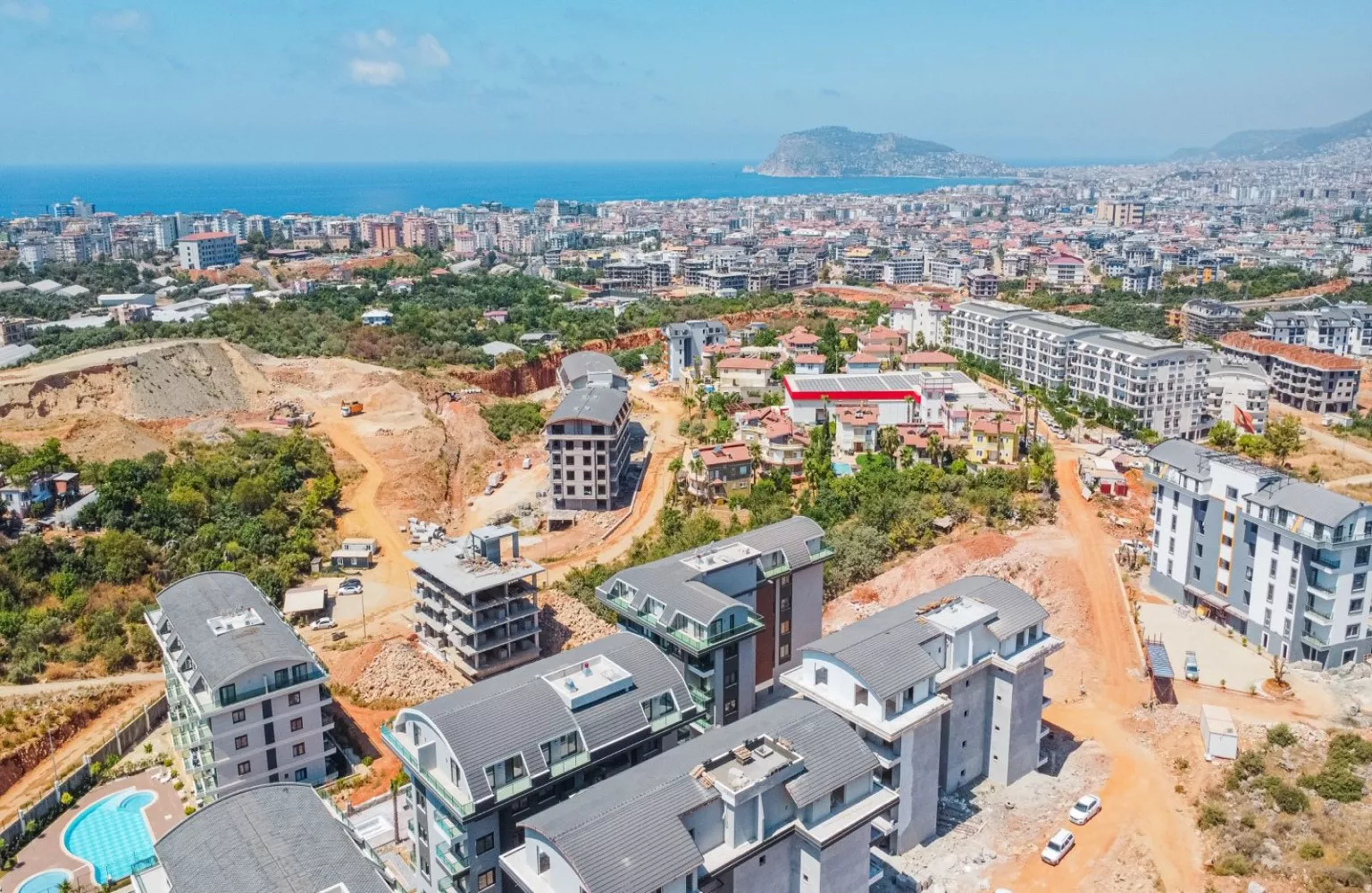 Sosyal Aktiviteli Sitede Satılık Sıfır 1+1 Daire Alanya Oba