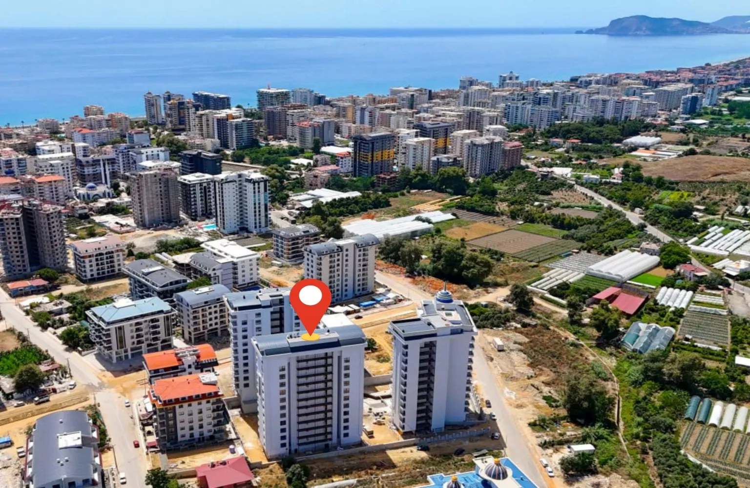 شقة جديدة للبيع 1+1  داخل مجمع كامل الخدمات محمودلار، ألانيا