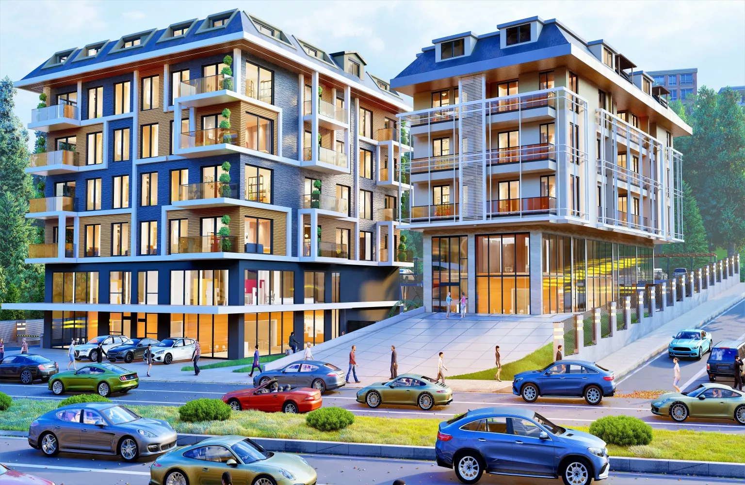 شقة جديدة 1+1 للبيع في مركز ألانيا، تبعد 650 متر عن الشاطئ