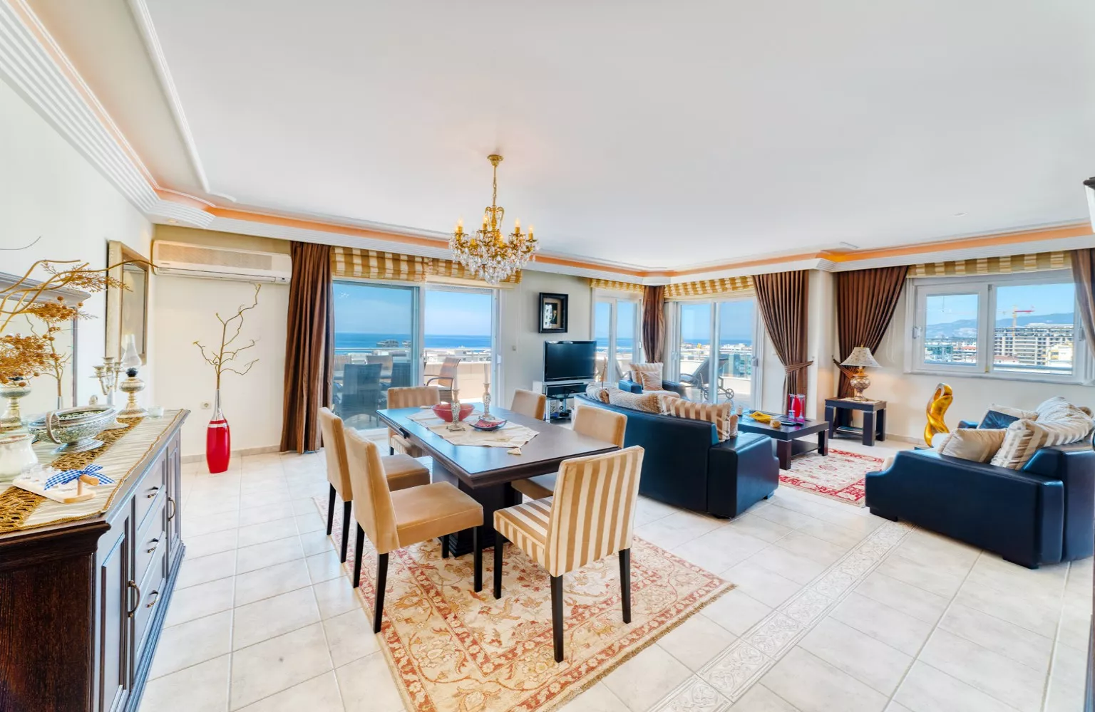 3+1 Duplexwohnung mit Meerblick, möbliert, Alanya Mahmutlar