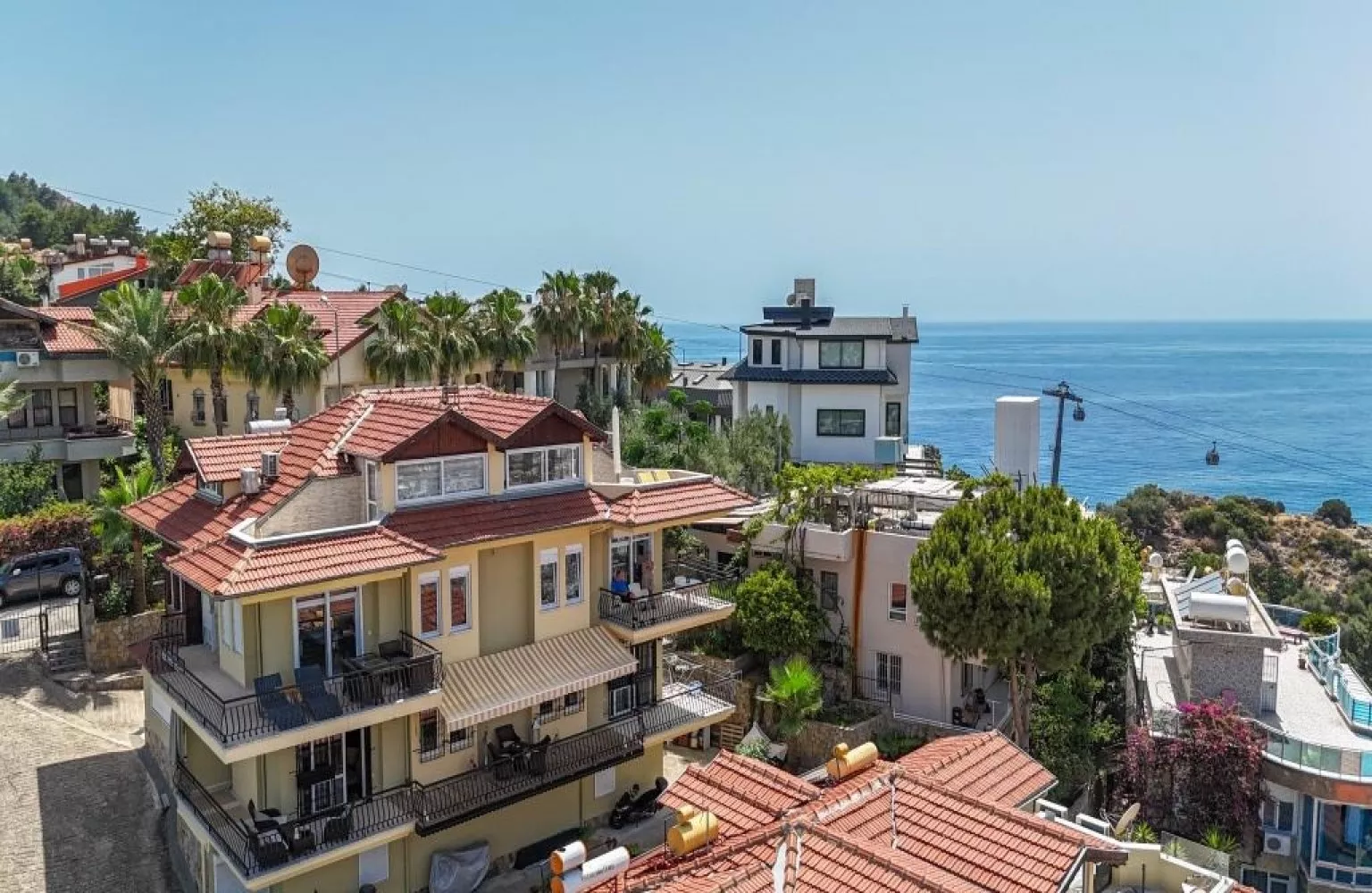 Möblierte 3+1 Duplex-Wohnung mit Meerblick in Alanya