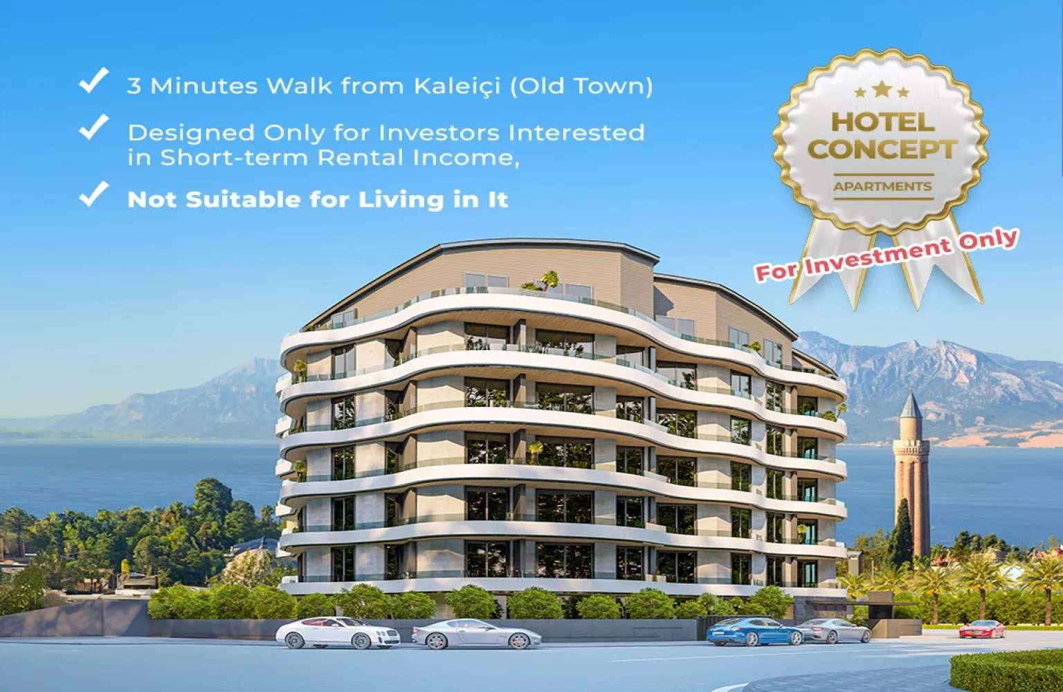 Investment apartments for sale in the center of Antalya.