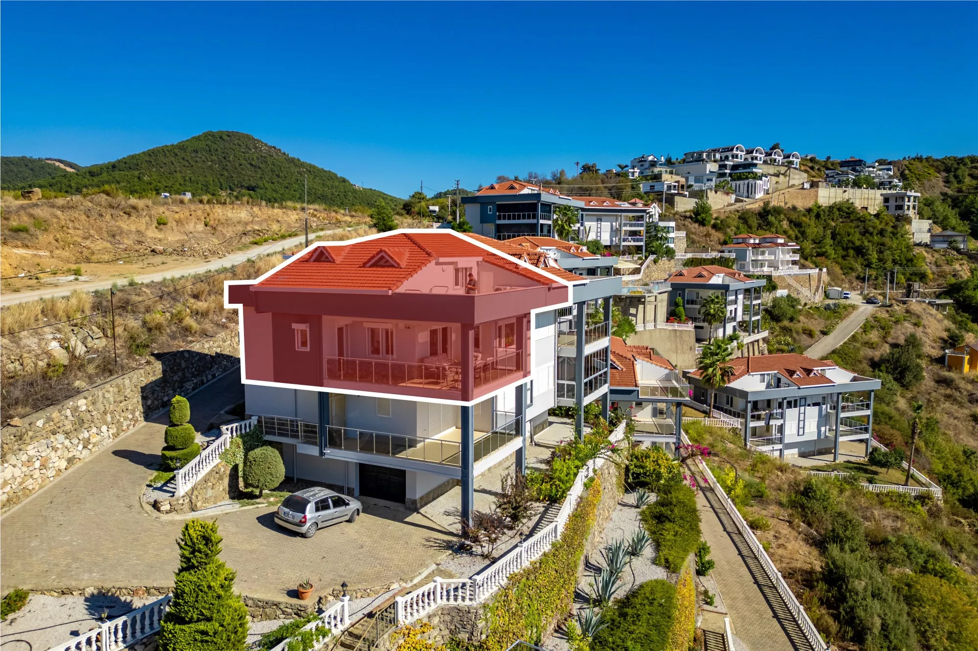 Alanya, Kargıcakta satılık deniz manzaralı 3+1 dubleks daire