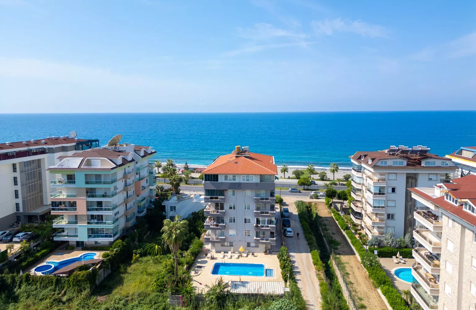 Voll möblierte 1+1 Wohnung mit Meerblick in Kestel, Alanya.