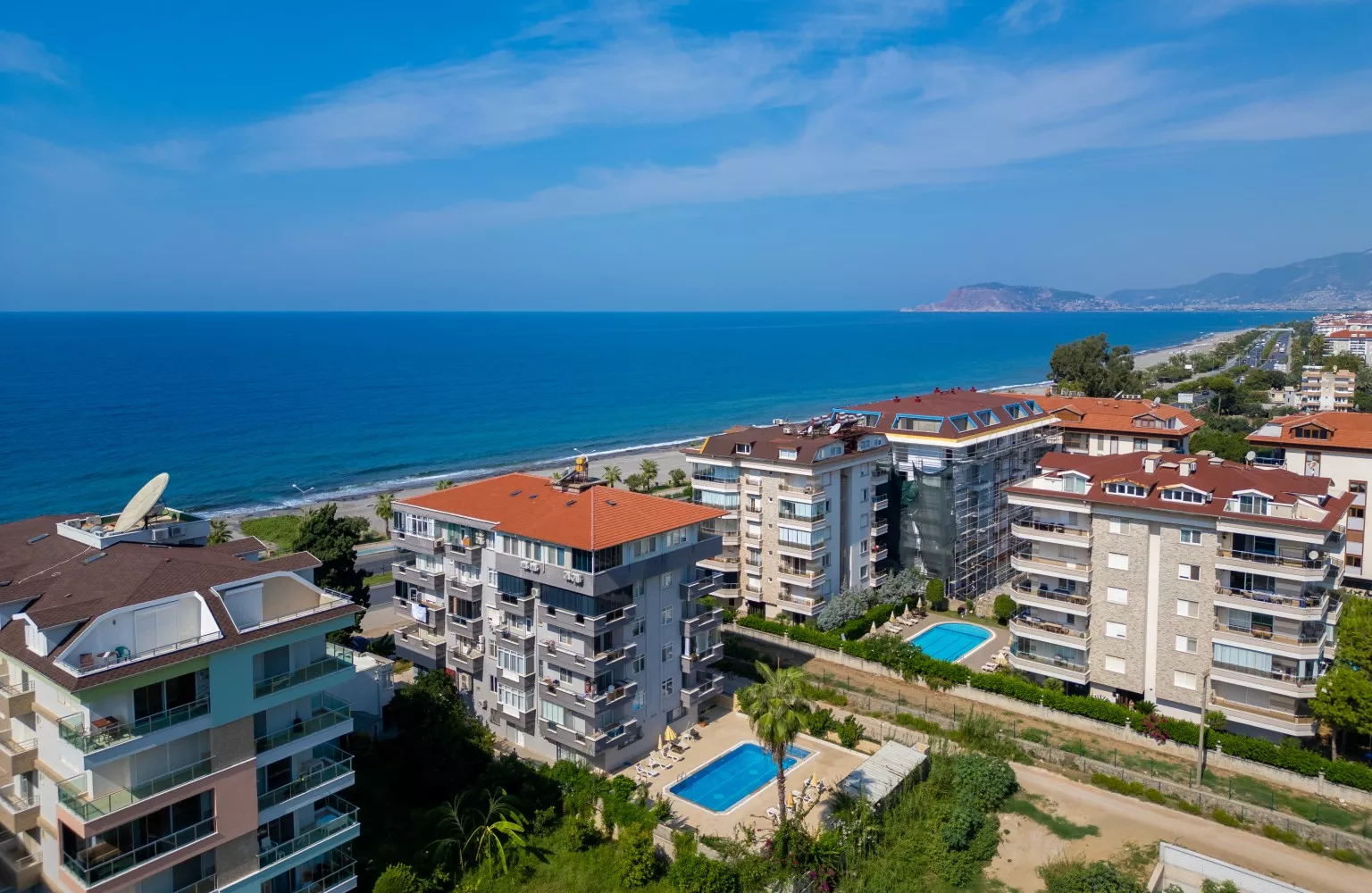 Voll möblierte 1+1 Wohnung mit Meerblick in Kestel, Alanya.