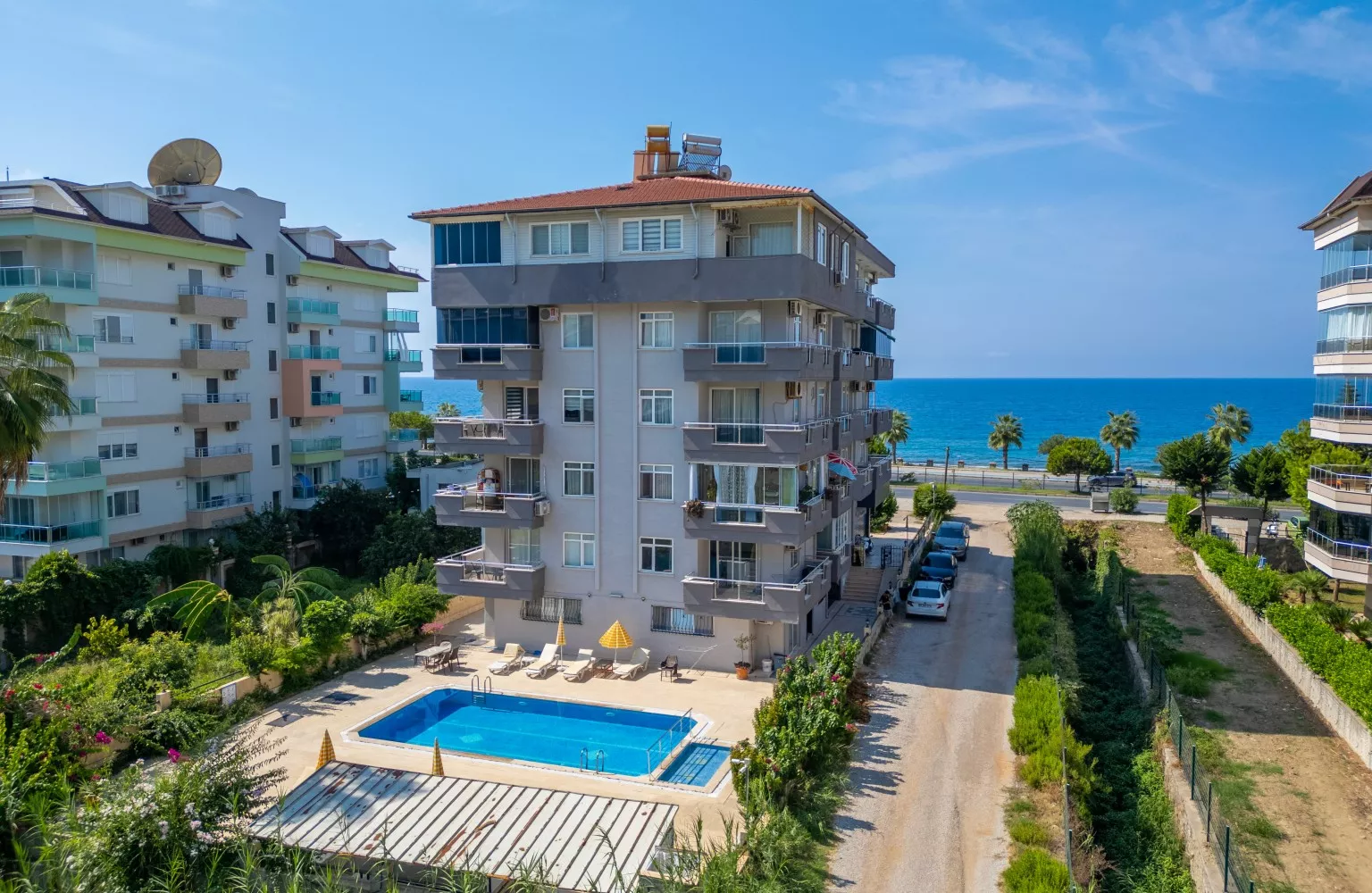 Voll möblierte 1+1 Wohnung mit Meerblick in Kestel, Alanya.